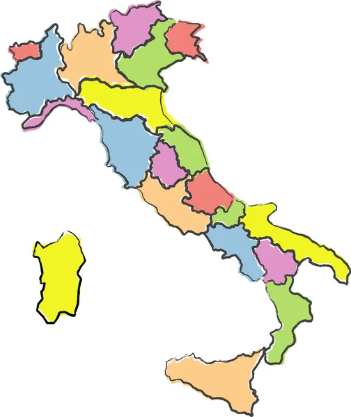 Kaart van Italië — Stockvector