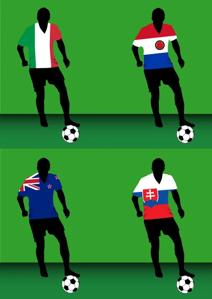 Jugadores de fútbol - GroupF — Archivo Imágenes Vectoriales