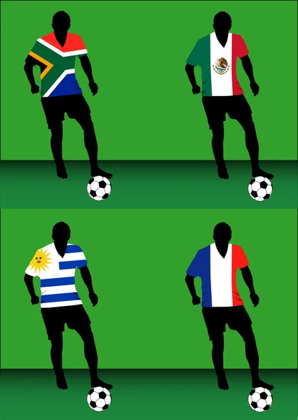 Jugadores de fútbol - GroupA — Vector de stock