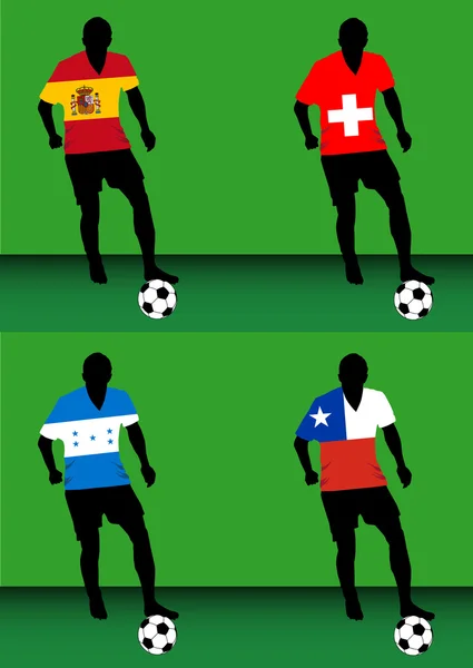 Jugadores de fútbol - GroupH — Archivo Imágenes Vectoriales