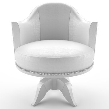 3d white leather armchair