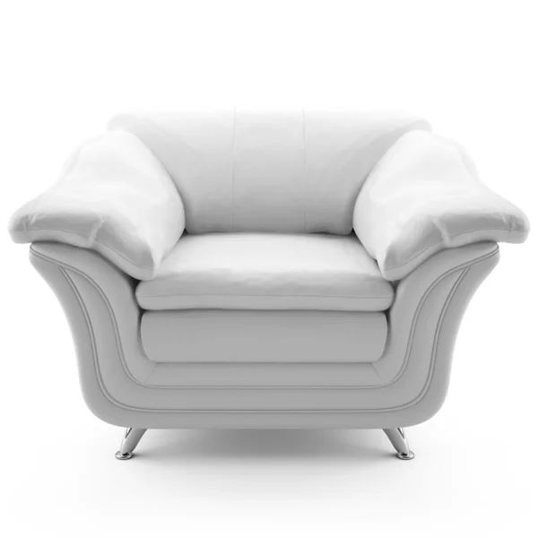 3d 的白色皮革扶手椅 — 图库照片