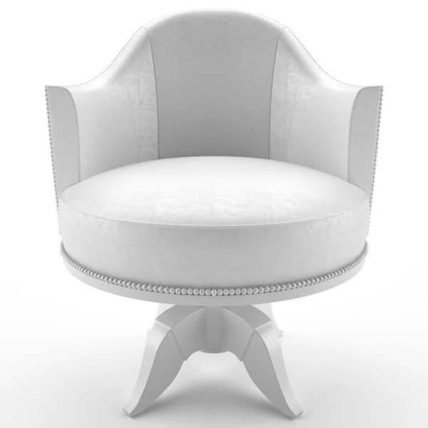 Kulit putih kursi berlengan 3d — Stok Foto