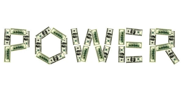 stock image Word of power from dollar