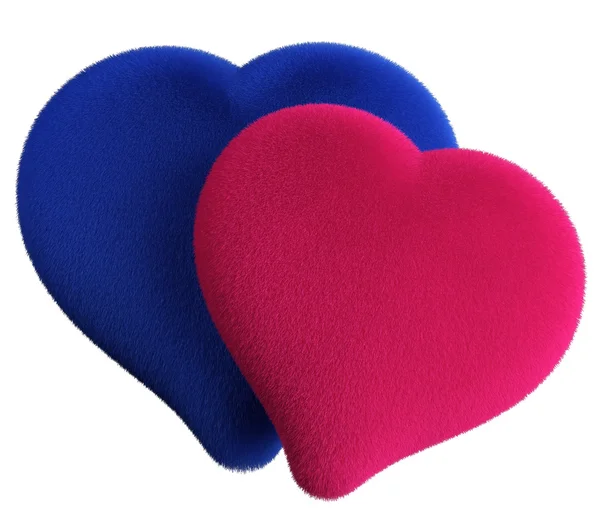 Two loving hearts woolen — Stock Photo, Image