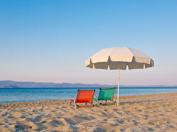 Пляж на греческом Стоковое Фото
