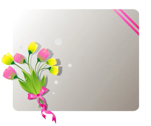 Tulipani su sfondo grigio — Vettoriale Stock