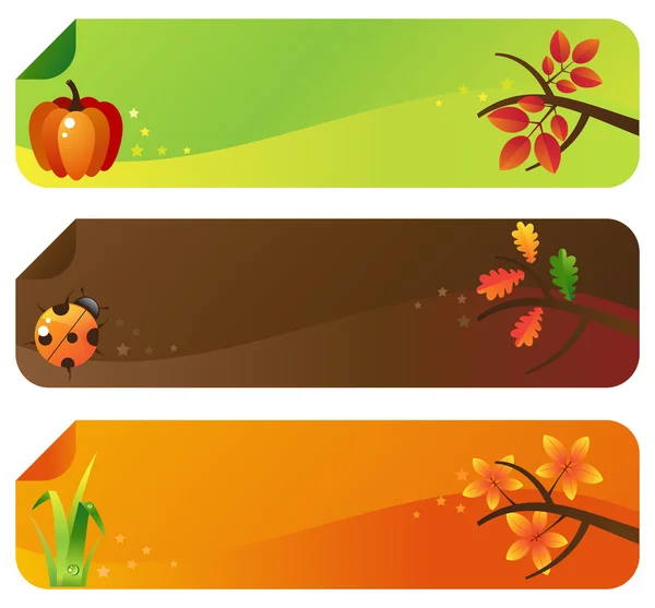Bannières vectorielles d'automne — Image vectorielle