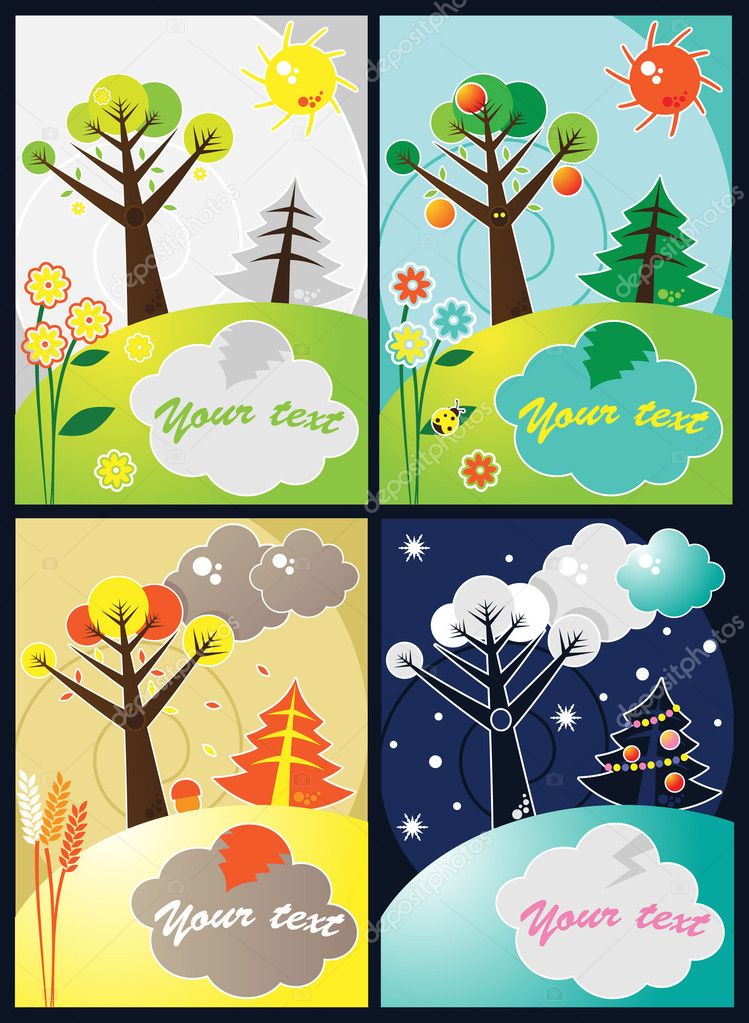 Four seasons vector