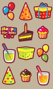 Birthday fun vector set clipart