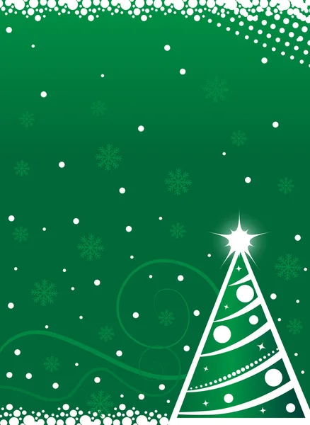 新的一年和圣诞绿色横幅 — 图库矢量图片
