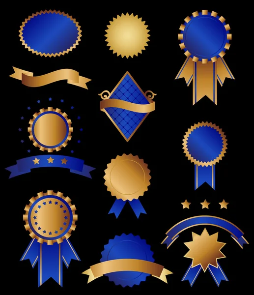 Clásico azul premios y remolinos — Archivo Imágenes Vectoriales