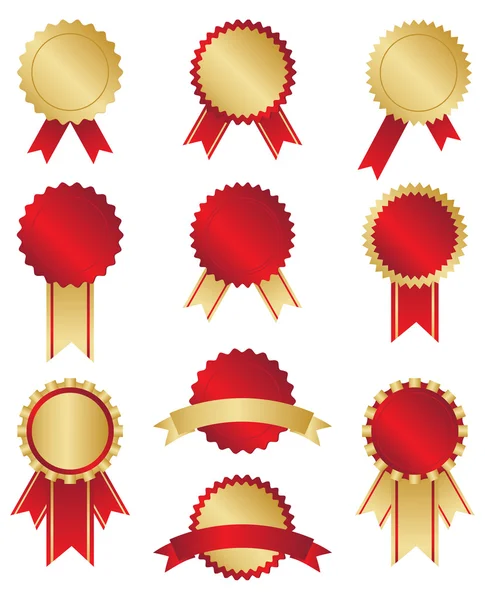 Premios clásicos de oro y rojo — Vector de stock