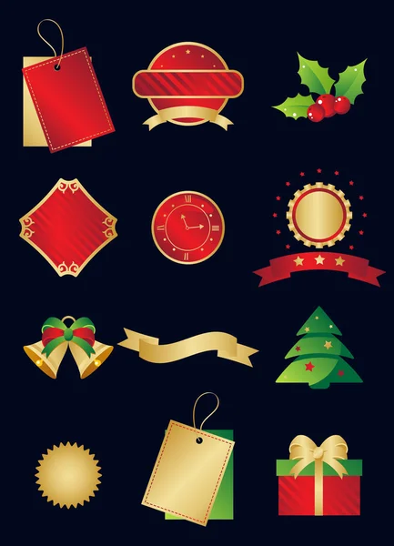 Conjunto de ícone de Natal e Ano Novo — Vetor de Stock
