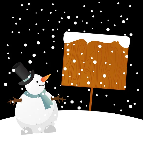Sněhulák s dřevěnou hlavičkou — Stockový vektor