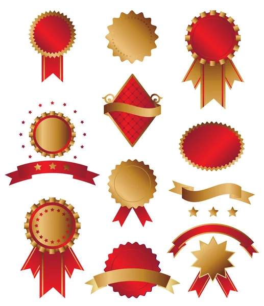 Classic gold and red awards — Stock Vector