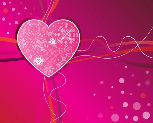 Decorative pattern and valentine heart — Διανυσματικό Αρχείο