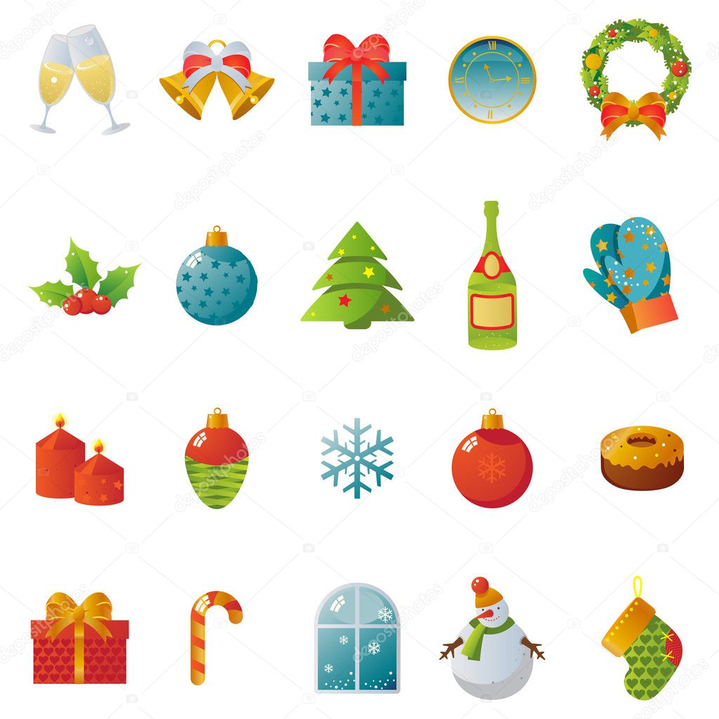 Classic Christmas and New Year icons