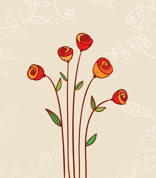 Ilustração de rosas vetoras — Vetor de Stock
