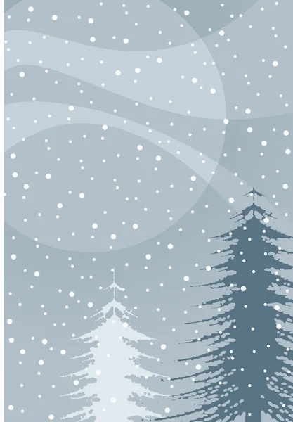 Téli karácsonyfa illusztráció — Stock Vector