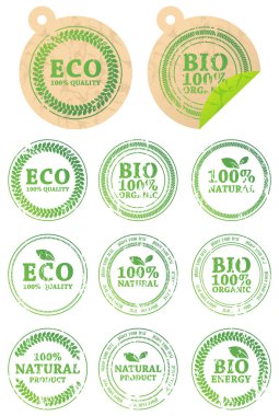 Set of different ECO rubber stamps clipart