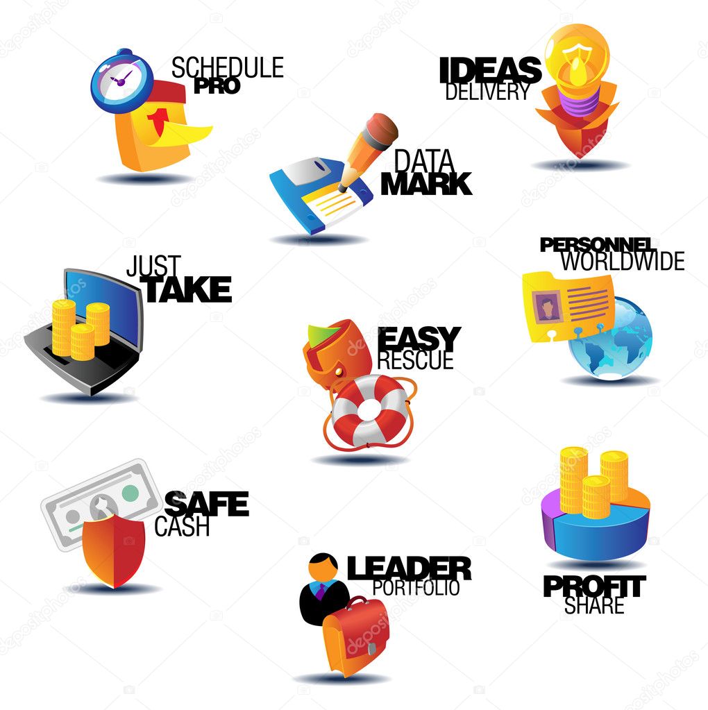 Assorted concept titles for business — Stock Vector © ildogesto 2744050