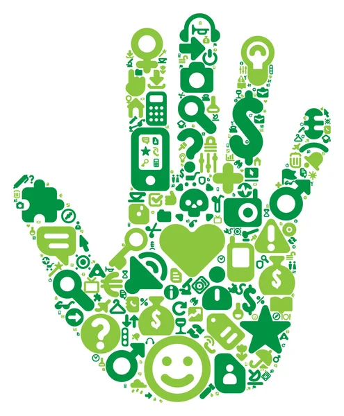 Concept of green human hand — Stock Illustration Concept of green human hand Stock Vector