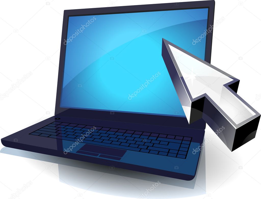 Laptop and cursor — Stock Vector © ildogesto #2801382