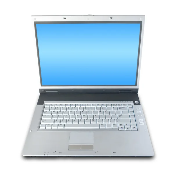 Laptop über Weiß — Stockfoto