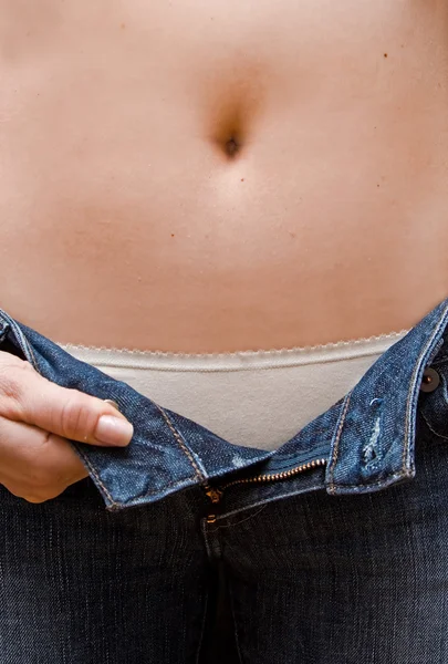 Open jeans — Stock Photo, Image