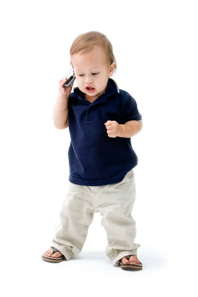 Bebé con teléfono — Foto de Stock