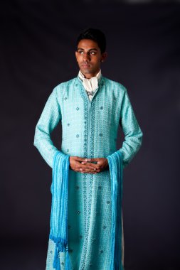 Indian groom wearing a Dhoti clipart