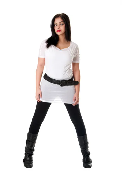 Girl in white shirt — Stock Photo, Image