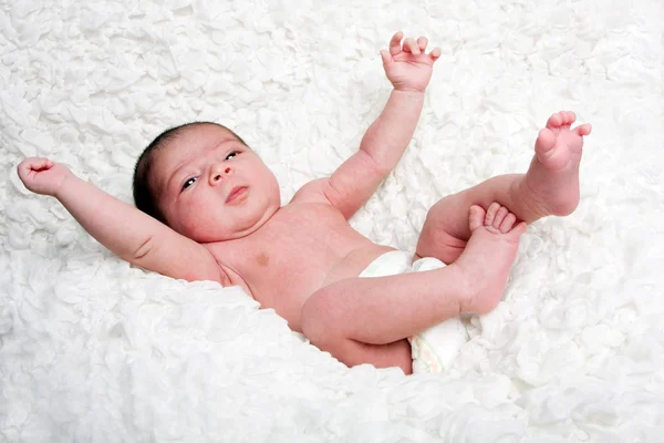 Happy baby in cloud — Stock Photo, Image