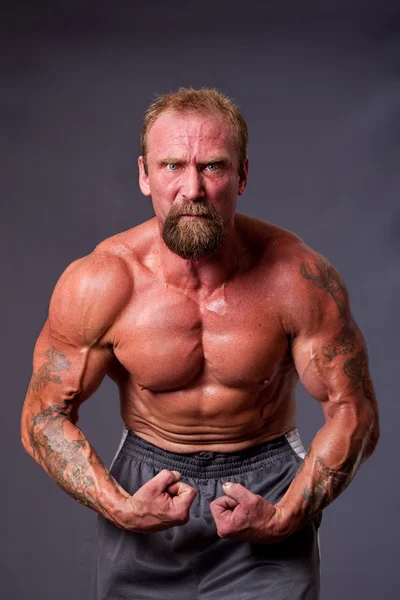 Middle aged man body builder — Stock Photo, Image