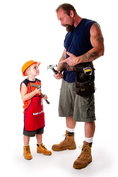 Father and son carpenter — Stockfoto