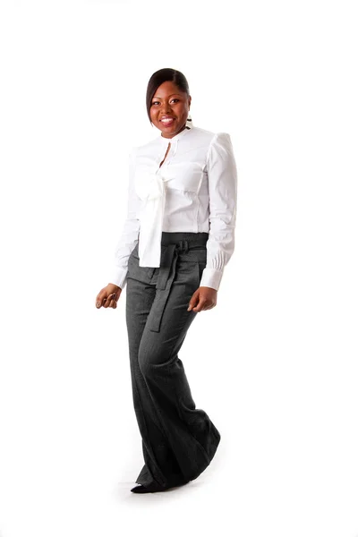 Mujer de negocios africana feliz — Foto de Stock