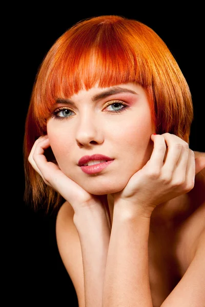 Beautiful redhead face — Zdjęcie stockowe