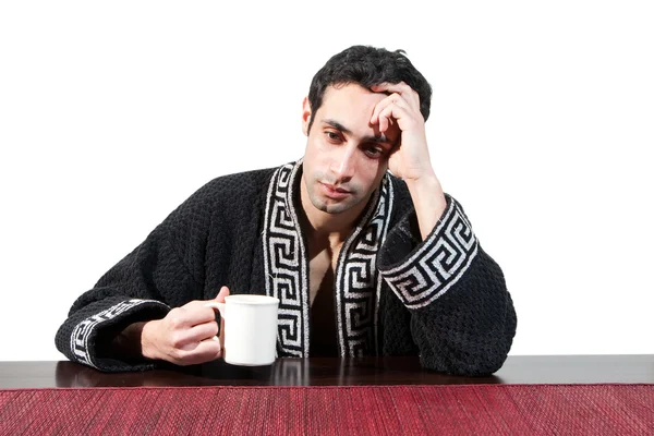 Geschäftsmann am Morgen trinkt Kaffee — Stockfoto
