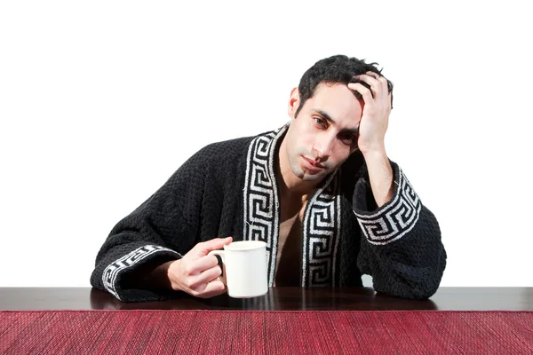 Morning business guy drinking coffee — Zdjęcie stockowe