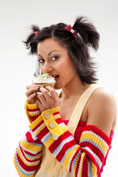 カップケーキの女の子 — ストック写真