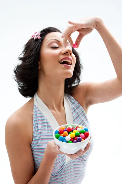 Gelukkig candy girl — Stockfoto