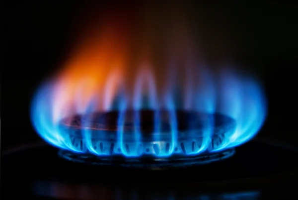 Fogão a gás chama de fogo — Fotografia de Stock