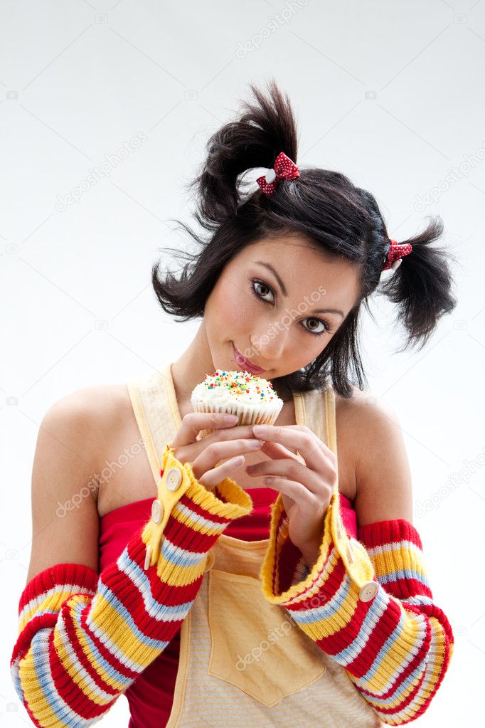 Cupcake girl — Stock Photo © phakimata 2767740