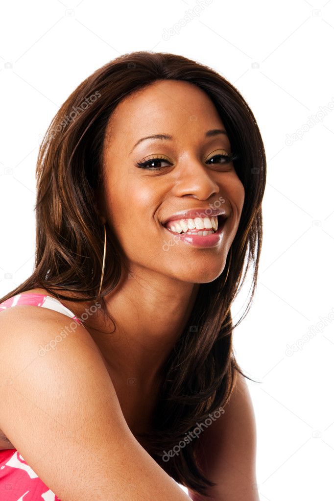Smiling African woman face