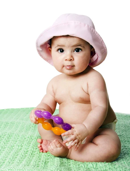 座っている女の赤ちゃん — ストック写真