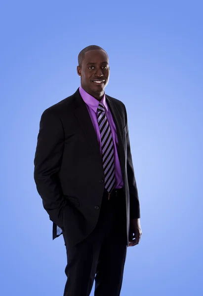 Homem de negócios afro-americano feliz — Fotografia de Stock