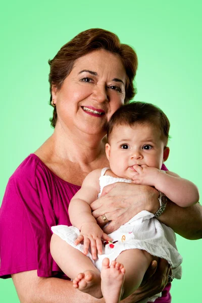 Lycklig farmor och söt baby — Stockfoto