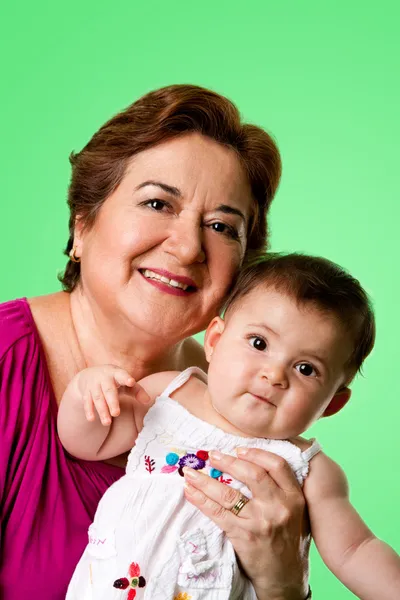Lycklig farmor och söt baby — Stockfoto