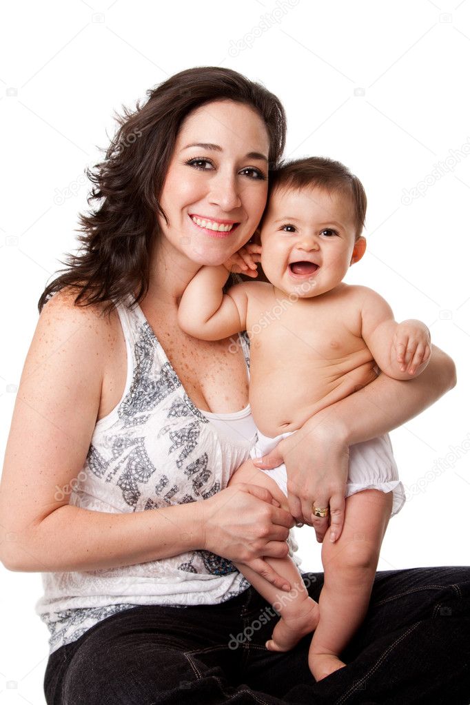 Happy mother and baby